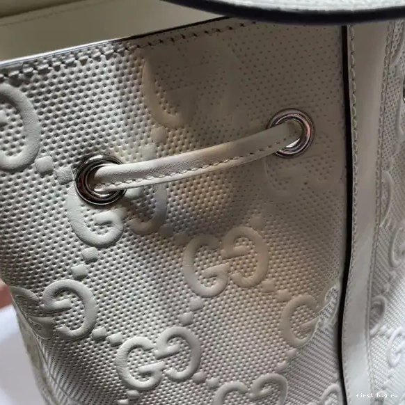 First bag ru GUCCI embossed GG backpack 0527
